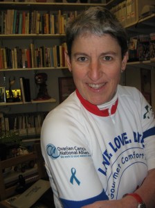 Laurey Masterton, 20-Year Ovarian Cancer Survivor, Bikes Across America to Raise Awareness About the Early Warning Signs & Symptoms of Ovarian Cancer (Photo Source: Ovarian Cancer National Alliance)